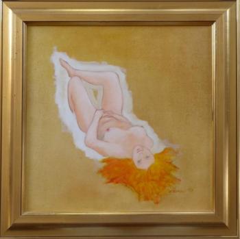 Ležící dívčí akt s pokrčenou nohou Ležící dívčí akt s pokrčenou nohou