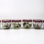 Sada 6 koflíků s ptáčky - Míšeň, 1850 Sada 6 koflíků s ptáčky - Míšeň, 1850