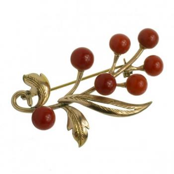 Zlatá brož ve tvaru větvičky Zlatá brož ve tvaru větvičky