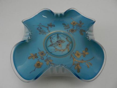 Modrý zlacený tác s motivem motýla - Harachov Modrý zlacený tác s motivem motýla - Harachov