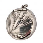 Secesní stříbrný přívěsek dózička se zrcátkem Secesní stříbrný přívěsek dózička se zrcátkem