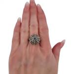 STŘÍBRNÝ PRSTEN ART DECO - PAVUČINA SE SPINELEM STŘÍBRNÝ PRSTEN ART DECO - PAVUČINA SE SPINELEM