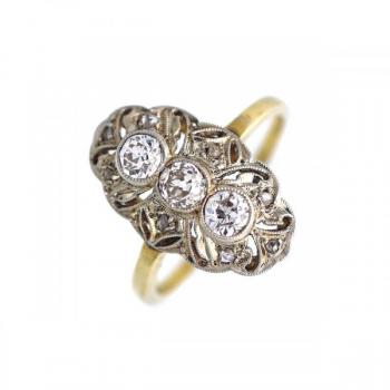 Art deco zlatý prsten s diamanty 0,50 ct Art deco zlatý prsten s diamanty 0,50 ct