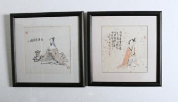 Párové čínské akvarely Párové čínské akvarely