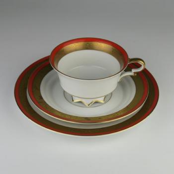 Koflík s miskou a des. talířem ve stylu art deco Koflík s miskou a des. talířem ve stylu art deco