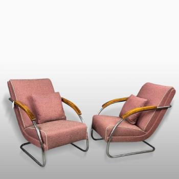 Párová chromová křesla – Fa. Thonet Párová chromová křesla – Fa. Thonet