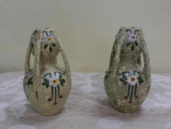 Secesní párové vázy - Royal Dux, značeno Secesní párové vázy - Royal Dux, značeno