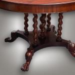Jídelní oválný stůl s tordovanými sloupky a lvími tlapami, mahagon, 1870 Jídelní oválný stůl s tordovanými sloupky a lvími tlapami, mahagon, 1870