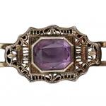 STŘÍBRNÝ ART DECO NÁRAMEK S AMETYSTY STŘÍBRNÝ ART DECO NÁRAMEK S AMETYSTY