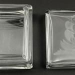 Ručně broušená skleněná dóza s korábem Ručně broušená skleněná dóza s korábem