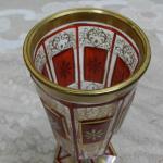 Sedmiboká zlacená sklenice, rubínová lazura Sedmiboká zlacená sklenice, rubínová lazura