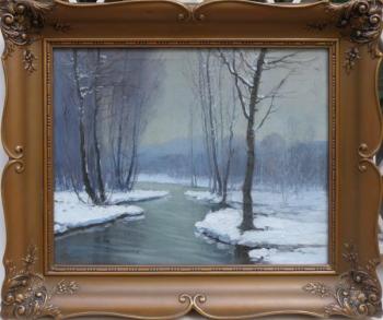 Antonín Augusta - Zimní krajina s řekou Antonín Augusta - Zimní krajina s řekou