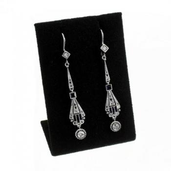 Zlaté náušnice se safíry, brilianty a routami Zlaté náušnice se safíry, brilianty a routami