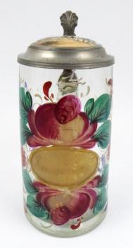Ručně malovaný korbel s porcelánovým víčkem Ručně malovaný korbel s porcelánovým víčkem