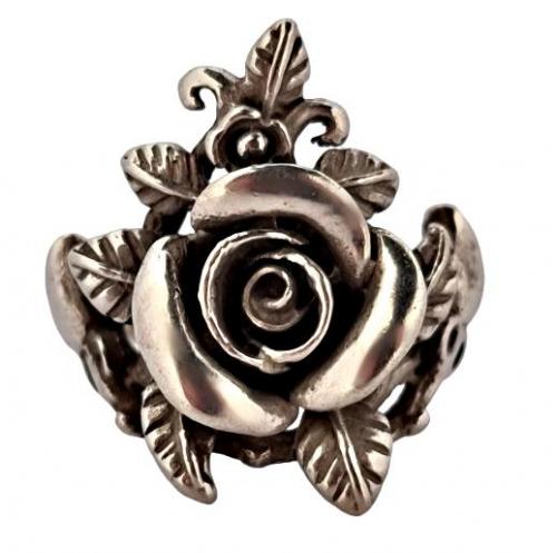 STŘÍBRNÝ STAROŽITNÝ PRSTEN - RŮŽE STŘÍBRNÝ STAROŽITNÝ PRSTEN - RŮŽE