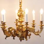 Starožitný lustr zlacený bronz Mazarin Starožitný lustr zlacený bronz Mazarin