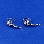 Bílozlaté náušnice s brilianty, 1930, Itálie Bílozlaté náušnice s brilianty, 1930, Itálie