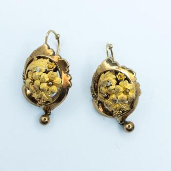 Starožitné zlaté náušnice, Biedermeier Starožitné zlaté náušnice, Biedermeier
