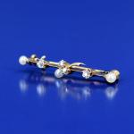 Zlatá brož s perlami a diamanty Zlatá brož s perlami a diamanty