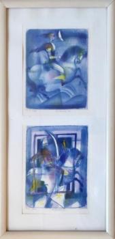 Karel Beneš - Dívka a Husar na koni, dívčí hlavy Karel Beneš - Dívka a Husar na koni, dívčí hlavy