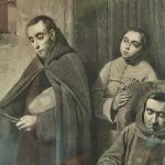 Rozdělování almužen - litografie v krásném rámu 92 Rozdělování almužen - litografie v krásném rámu 92