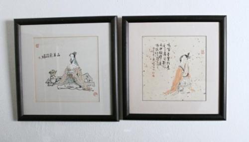 Párové čínské akvarely Párové čínské akvarely