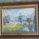 Obraz Ota Bubeníček - krajina s rybníkem  Obraz Ota Bubeníček - krajina s rybníkem