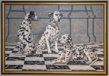 Obraz trojice dalmatinů velký formát 162 X 110 cm  Obraz trojice dalmatinů velký formát 162 X 110 cm