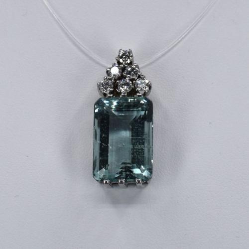 Au 585/1000/ 7,90 g, akvamarín, brilianty cca 0,60 ct, smalt Au 585/1000/ 7,90 g, akvamarín, brilianty cca 0,60 ct, smalt