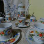 Kávový malovaný servis 6 osob květy Chodsko Kávový malovaný servis 6 osob květy Chodsko