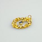 Zlatý přívěsek se safírem a perlami  Zlatý přívěsek se safírem a perlami