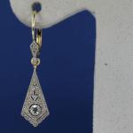 Au 585/1000/ 2,60 g, brilianty starého brusu 2 x 0,07 ct, Art Deco Au 585/1000/ 2,60 g, brilianty starého brusu 2 x 0,07 ct, Art Deco