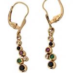 Zlaté ”bublinkové” náušnice s drahokamy Zlaté ”bublinkové” náušnice s drahokamy