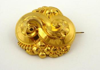 Zlacená brož - Biedermeier Zlacená brož - Biedermeier