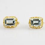 Zlaté náušnice s akvamaríny Zlaté náušnice s akvamaríny