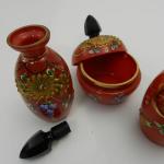 Zlacená souprava: Dóza, flakon a karafa Zlacená souprava: Dóza, flakon a karafa