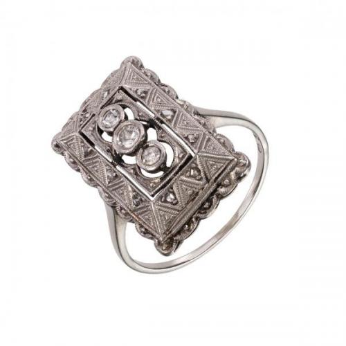 Zlatý prsten s diamanty Art Deco Zlatý prsten s diamanty Art Deco