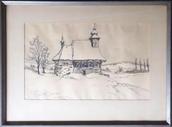 Josef M. Černovický - Kostelík v závějích Josef M. Černovický - Kostelík v závějích