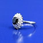 Au 750/1000/ 3,70 g, safír, diamanty 0,16 ct Au 750/1000/ 3,70 g, safír, diamanty 0,16 ct