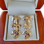 Unikátní ART DECO NÁUŠNICE - zlaté lístky javoru Unikátní ART DECO NÁUŠNICE - zlaté lístky javoru