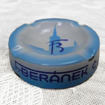 Reklamní plechový popelník - Likéry, J. Beránek Reklamní plechový popelník - Likéry, J. Beránek