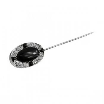 Jehlice do kravaty s onyxem a diamanty Jehlice do kravaty s onyxem a diamanty