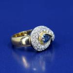 Au 585/1000/ 7,55 g, brilliant cut diamonds cca 0,50 ct, saphire Au 585/1000/ 7,55 g, brilliant cut diamonds cca 0,50 ct, saphire