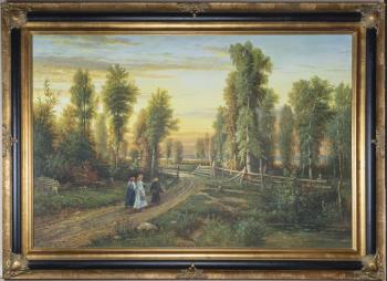 68. Večerní krajina s dívkami na cestě 68. Večerní krajina s dívkami na cestě