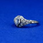 Zlatý art deco prsten s brilianty, 1921 Zlatý art deco prsten s brilianty, 1921