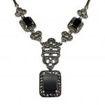 Stříbrný luxusní kolier s onyxem Stříbrný luxusní kolier s onyxem