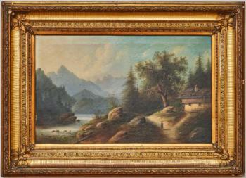 Edouard Boehm(1830–1890) Horská krajina s chalupou Edouard Boehm(1830–1890) Horská krajina s chalupou