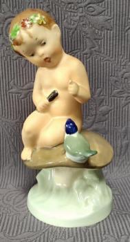 Chlapec s ptáčkem , zn. Dux  Chlapec s ptáčkem , zn. Dux