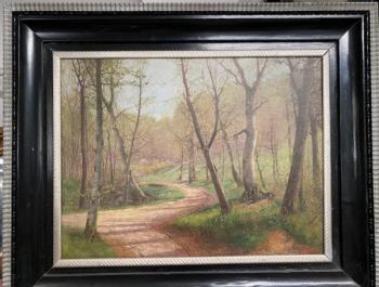 Olej na plátně lesní cesta Olej na plátně lesní cesta