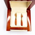 Zlaté visací korálové náušnice Zlaté visací korálové náušnice